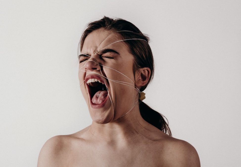 Woman yelling release your anger