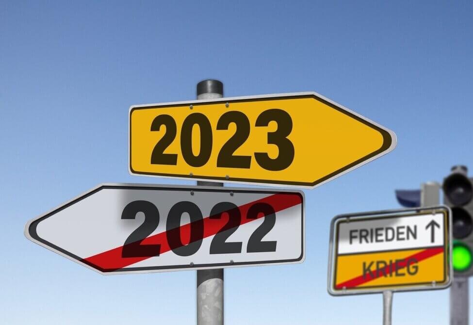 street sign 2022 and 2023 New Years Resolutions 