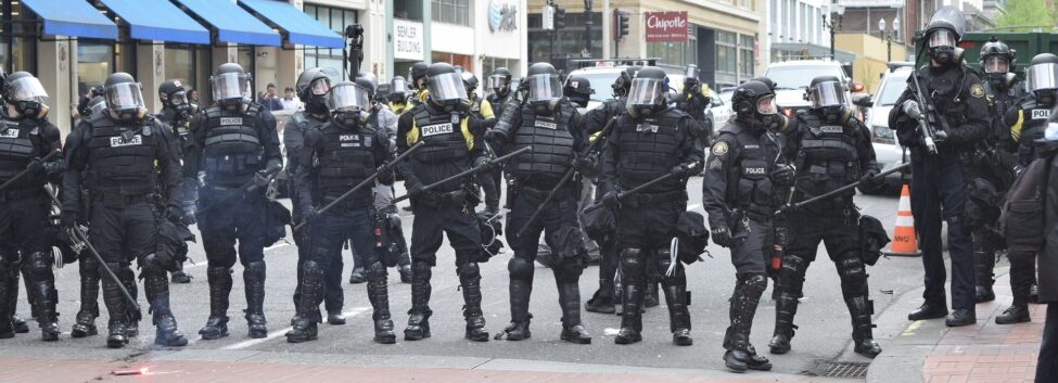 police in riot gear Spiritual