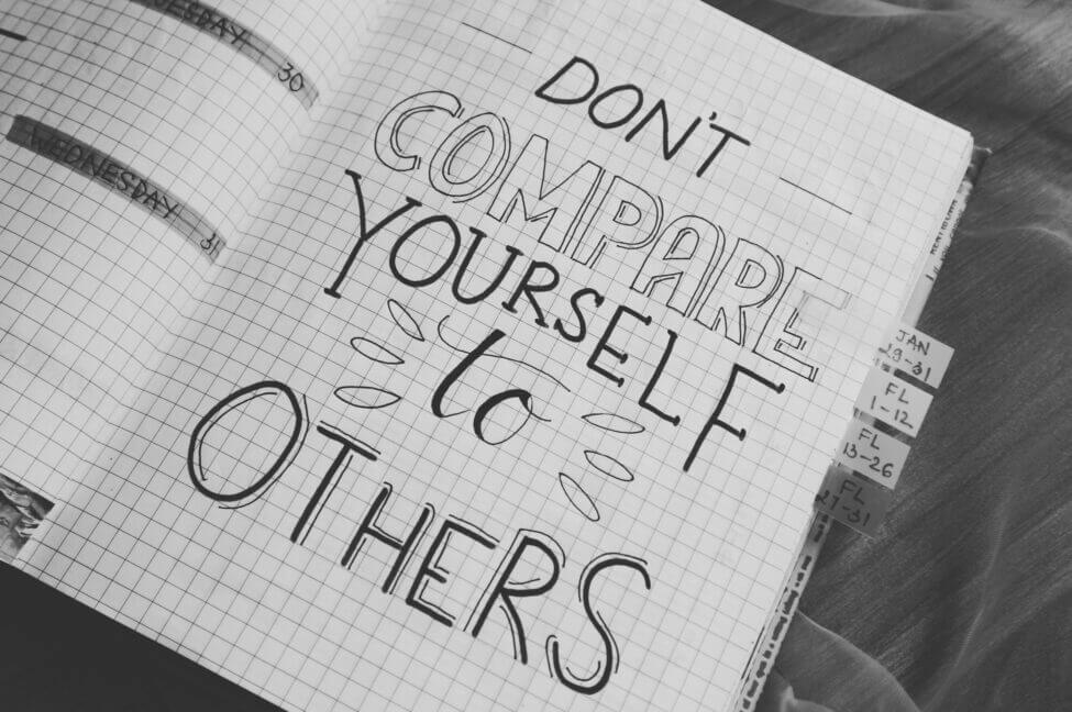 Notebook with Don't Compare Yourself to Others